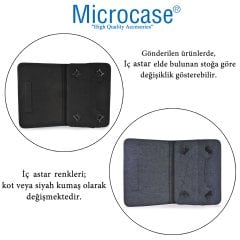 Microcase Delüx Serisi 8 inch Universal Standlı Tablet Deri Kılıf - Siyah