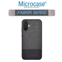 Microcase Xiaomi Redmi K40 Gaming Fabrik Serisi Kumaş ve Deri Desen Kılıf - Siyah