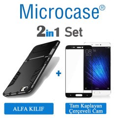 Xiaomi Mi 5 Alfa Armor Kılıf + Tam Kaplayan Cam