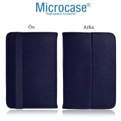 Microcase Delüx Serisi 8 inch Universal Standlı Tablet Deri Kılıf - Lacivert