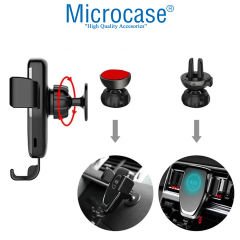 Microcase Araç İçi Wireless Kablosuz Şarj Özellikli Telefon Tutucu Q12 - AL3527