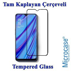 Microcase Realme C3 Tam Kaplayan Çerçeveli Cam -Siyah