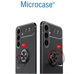 Microcase Samsung S24 Plus Focus Serisi Yüzük Standlı Silikon Kılıf - Siyah AL3363