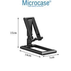 Microcase Masaüstü Katlanabilir Açı Ayarlı Telefon Tablet Tutucu Stand Siyah - AL3489