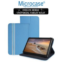 Microcase Delüx Serisi 8 inch Universal Standlı Tablet Deri Kılıf - Turkuaz