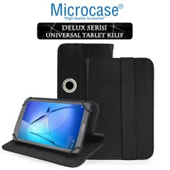 Microcase Delüx Serisi 7 inch Universal Döner Standlı Tablet Deri Kılıf - Siyah