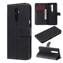 Microcase Oppo  Reno  2Z Darbeye Dayanıklı Cüzdanlı ve Standlı Kapaklı Deri Kılıf Siyah AL4232