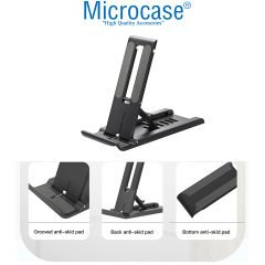 Microcase Masaüstü Katlanabilir Mandallı Telefon Tablet Tutucu Stand 6 Kademeli Siyah - AL3490