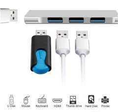 Microcase Type-C To USB 3.0 4 Port Çoklayıcı Hub Aluminyum Slim Kasa AL2584