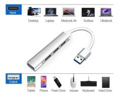 Microcase Type-C To USB 3.0 4 Port Çoklayıcı Hub Aluminyum Slim Kasa AL2584