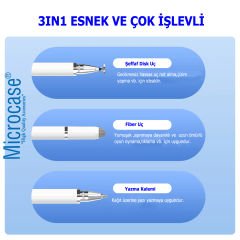 Microcase Universal Telefon  Tablet için   3in1 Disk Uçlu Stylus Dokunmatik  Çizim Yazma Kalemi-AL4763