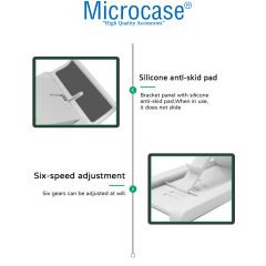 Microcase Masaüstü Katlanabilir Mandallı Telefon Tablet Tutucu Stand 6 Kademeli Siyah - AL3490