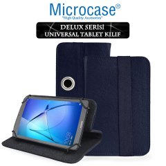 Microcase Delüx Serisi 7 inch Universal Döner Standlı Tablet Deri Kılıf - Lacivert