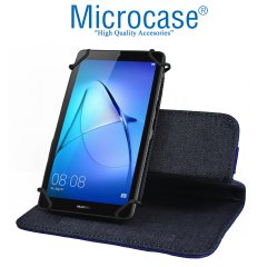 Microcase Delüx Serisi 7 inch Universal Döner Standlı Tablet Deri Kılıf - Lacivert