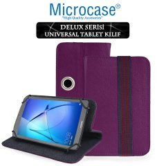 Microcase Delüx Serisi 7 inch Universal Döner Standlı Tablet Deri Kılıf - Mor