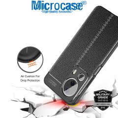 Microcase Xiaomi 13 Lite / Civi 2 (Global) Leather Serisi Deri Efekt Silikon Kılıf - Siyah AL3337