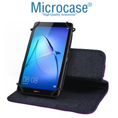 Microcase Delüx Serisi 7 inch Universal Döner Standlı Tablet Deri Kılıf - Mor