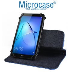 Microcase Delüx Serisi 7 inch Universal Döner Standlı Tablet Deri Kılıf - Turkuaz