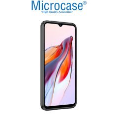 Microcase Xiaomi Poco C55 / Redmi 12C / Redmi 11A Leather Serisi Deri Efekt Silikon Kılıf - Siyah AL3337