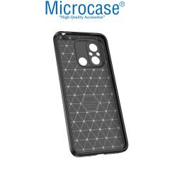 Microcase Xiaomi Poco C55 / Redmi 12C / Redmi 11A Leather Serisi Deri Efekt Silikon Kılıf - Siyah AL3337