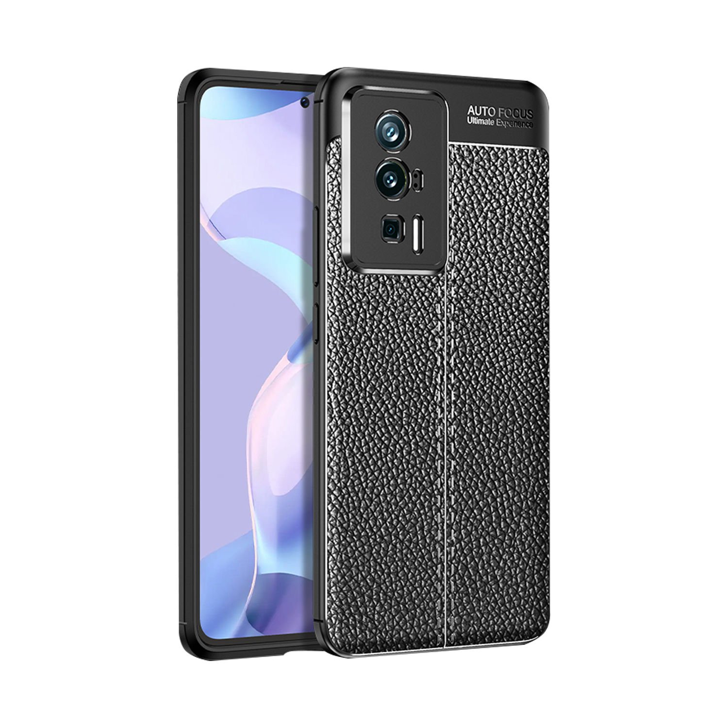 Microcase Xiaomi Redmi K60 / K60 Pro Leather Serisi Deri Efekt Silikon Kılıf - Siyah AL3337