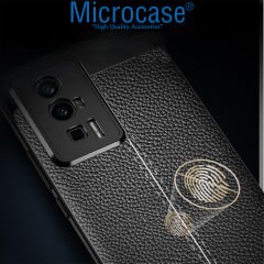 Microcase Xiaomi Redmi K60 / K60 Pro Leather Serisi Deri Efekt Silikon Kılıf - Siyah AL3337