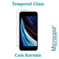 Microcase iPhone SE 2020 Leather Tpu Silikon Kılıf - Siyah + Tempered Glass Cam Koruma