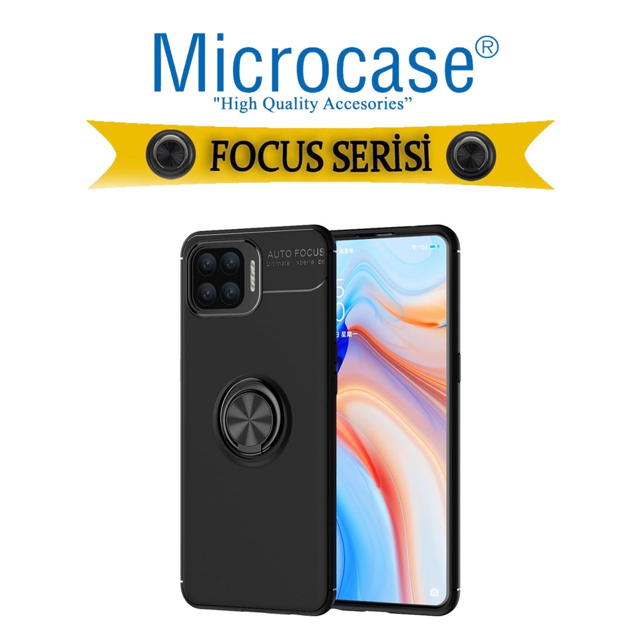Oppo Reno 4 Lite (4g) Focus Serisi Yüzük Standlı Kılıf