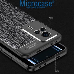 Microcase Xiaomi Redmi K60E Leather Serisi Deri Efekt Silikon Kılıf - Siyah AL3337