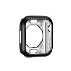 Microcase Apple Watch 7 45 mm Önü Açık Parlak Silikon Kılıf - Siyah