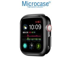 Microcase Apple Watch 7 45 mm Önü Açık Parlak Silikon Kılıf - Siyah