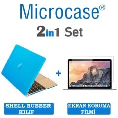 Microcase Macbook Pro 13.3 A1708 Shell Rubber Kapak Kılıf + Ekran Koruyucu