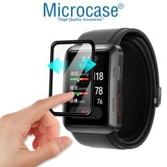 Microcase Huawei Watch D Tam Kaplayan Kavisli Ekran Koruyucu 3D Pet Film - Siyah AL3385