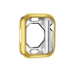 Microcase Apple Watch 7 45 mm Önü Açık Parlak Silikon Kılıf - Gold