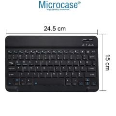 Microcase Honor Pad X8 10.1 inch Uyumlu Tablet Çanta+Türkçe Bluetooth Klavye +Mouse+ Standı AL4383 Lacivert