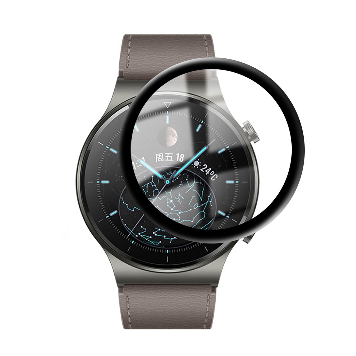 Microcase Huawei Watch Buds Tam Kaplayan Kavisli Ekran Koruyucu 3D Pet Film - Siyah AL3385