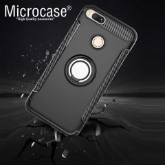 Mi 5X Yüzük standlı Armor Silikon Kılıf+Manyetik Araç Tutucu