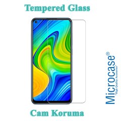 Microcase Xiaomi Redmi Note 9 Leather Tpu Silikon Kılıf - Siyah + Tempered Glass Cam Koruma