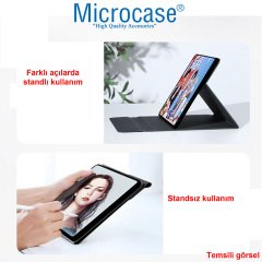 Microcase iPad Mini 6.Nesil 8.3 inch 2021 Sleeve Serisi Mıknatıs Kapaklı Standlı Kılıf - ACK101 Siyah