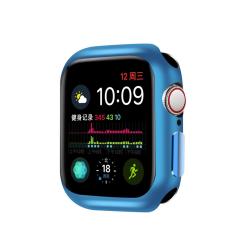 Microcase Apple Watch 7 45 mm Önü Açık Parlak Silikon Kılıf - Mavi