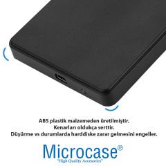 Microcase Taşınabilir Yüksek Hızlı USB 2.0 SATA 2.5 inch Harici Harddisk Kutusu - AL3512