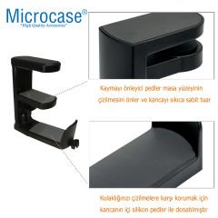 Microcase Masaya Monte  Ayarlanabilir   360 Derece Döner  Oyuncu Kulaklık  Eşya vb. Tutucu Stand -AL4804