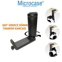 Microcase Masaya Monte  Ayarlanabilir   360 Derece Döner  Oyuncu Kulaklık  Eşya vb. Tutucu Stand -AL4804