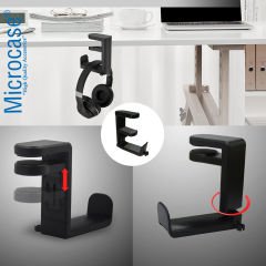 Microcase Masaya Monte  Ayarlanabilir   360 Derece Döner  Oyuncu Kulaklık  Eşya vb. Tutucu Stand -AL4804