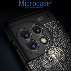 Microcase OnePlus Ace 2 / OnePlus 11R Leather Serisi Deri Efekt Silikon Kılıf - Siyah AL3337