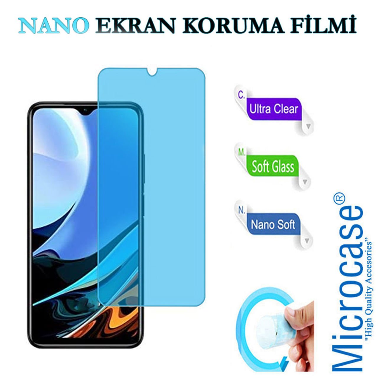 Microcase Xiaomi Redmi 9T Nano Esnek Ekran Koruma Filmi
