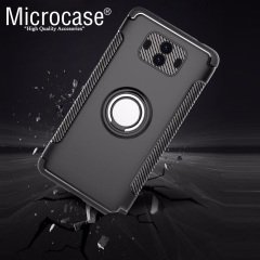 Mate 10 Yüzük standlı Armor Silikon Kılıf+Manyetik Araç Tutucu