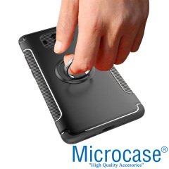 Mate 10 Yüzük standlı Armor Silikon Kılıf+Manyetik Araç Tutucu