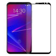 Meizu 16 Tam Kaplayan Çerçeveli Tempered Cam - Siyah