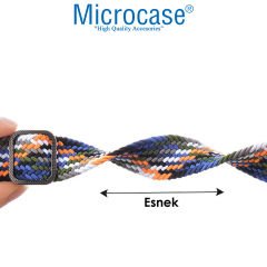 Microcase Apple Watch 9 45 mm için Esnek Örgülü Kumaş Kordon Kayış - KY45-2
